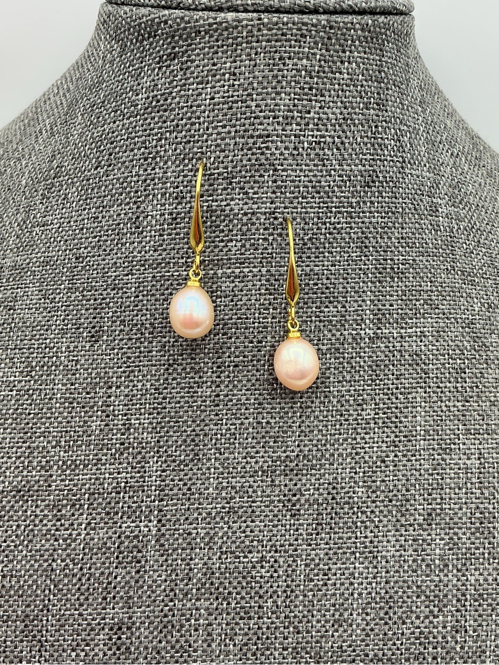 Gold Plated Peach Freshwater Pearl Earrings